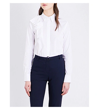 Victoria Victoria Beckham Knot-detail Cotton Shirt In White