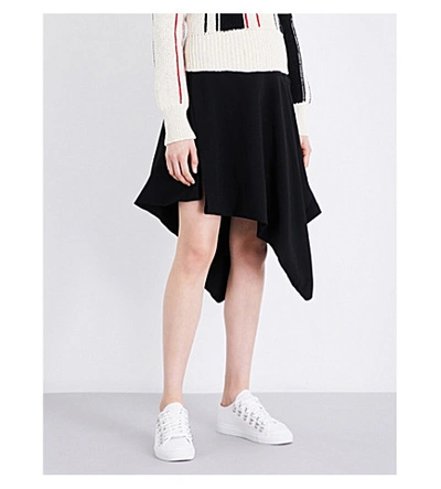 Shop Jw Anderson Asymmetric High-rise Crepe Skirt In Black
