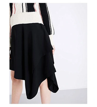 Shop Jw Anderson Asymmetric High-rise Crepe Skirt In Black