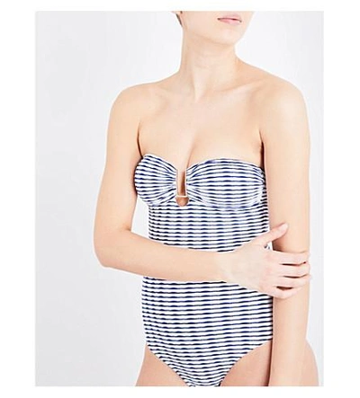 Shop Melissa Odabash Argentina Bandeau Padded Swimsuit In Ripple