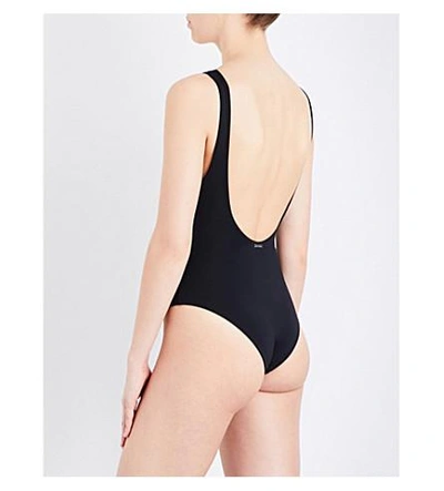 Shop Mara Hoffman Lace-up Swimsuit In Black