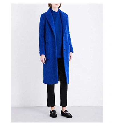 By Malene Birger Nulania Mohair And Wool-blend Coat In Cobalt