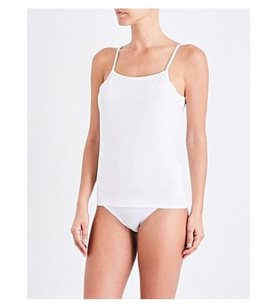 Shop Sunspel Adjustable Cotton-jersey Camisole In White
