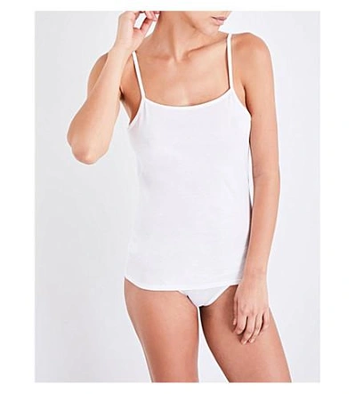 Shop Sunspel Adjustable Cotton-jersey Camisole In White