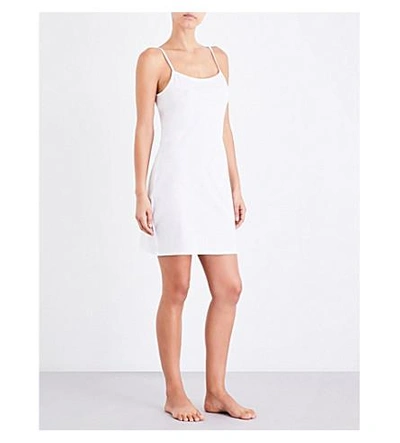 Shop Sunspel Adjustable Cotton-jersey Slip Dress In White