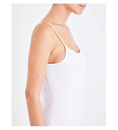 Shop Sunspel Adjustable Cotton-jersey Slip Dress In White