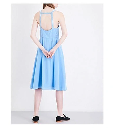 Claudie Pierlot Pearl Detail Pinafore Dress In Bleu | ModeSens