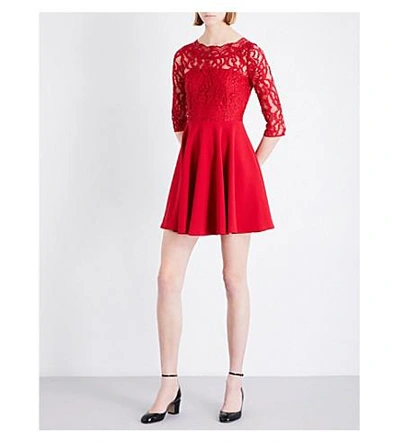 Shop Claudie Pierlot Rhodes Crepe Dress In Ruby