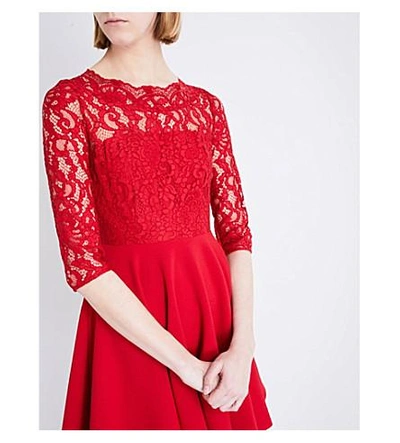 Shop Claudie Pierlot Rhodes Crepe Dress In Ruby