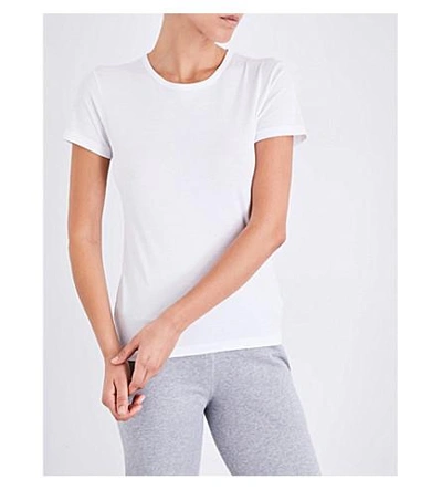Shop Sunspel Short-sleeve Cotton-jersey T-shirt In White