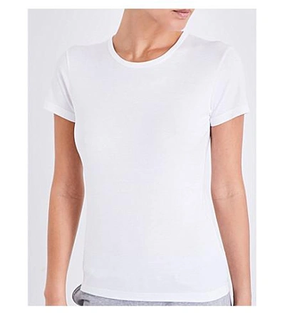 Shop Sunspel Short-sleeve Cotton-jersey T-shirt In White