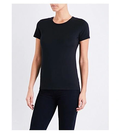 Shop Sunspel Short-sleeve Cotton-jersey T-shirt In Black