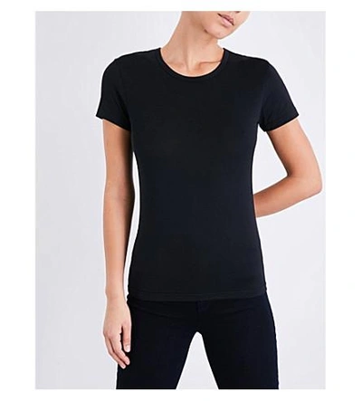 Shop Sunspel Short-sleeve Cotton-jersey T-shirt In Black