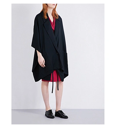 Chalayan Double-breasted Twill Jacket In Black