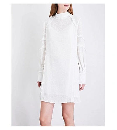 Shop Iro Mijo Woven Ruffle Dress In White