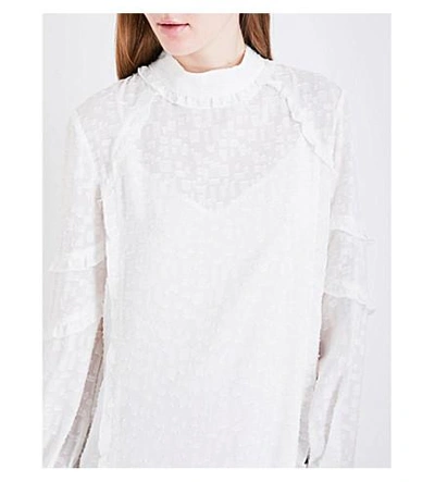 Shop Iro Mijo Woven Ruffle Dress In White