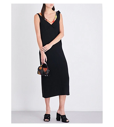 Dries Van Noten Doyley Crepe Midi Dress In Black