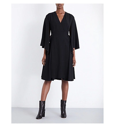 Chalayan Split-sleeve Crepe Dress In Black