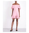 VALENTINO Off-the-shoulder wool and silk-blend mini dress