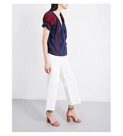 Shop Ulla Johnson Ana Cotton Top In Midnight