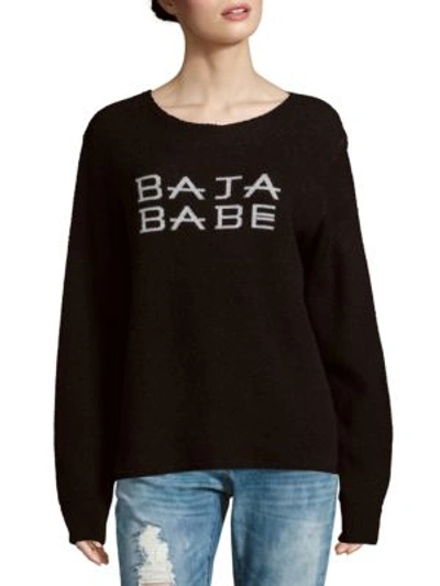 Baja East Printed Cashmere Pullover In Black