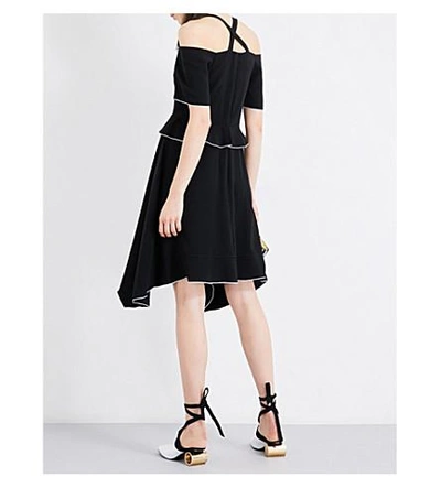 Shop Proenza Schouler Cold Shoulder Crepe Dress In Black