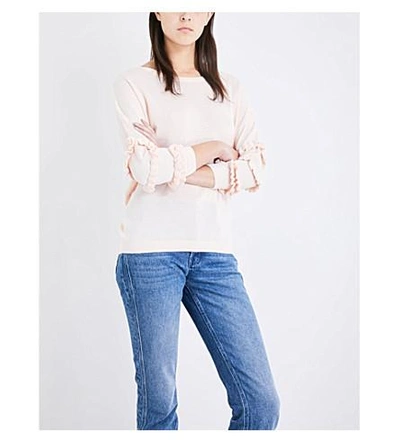 Shop Claudie Pierlot Moon Knitted Jumper In Poudre