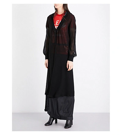 Junya Watanabe Open-back Chiffon Midi Dress In Black