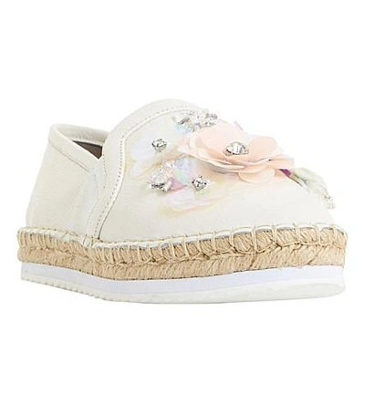 Shop Dune Glorious Sequin Embellished Espadrilles In White