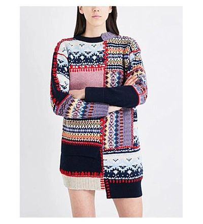 Shop Alexander Mcqueen Patchwork Wool And Cashmere-blend Sweater In Multicolor