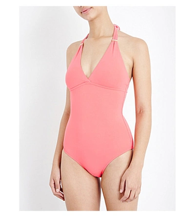 Melissa Odabash Rimini Halterneck Swimsuit In Coral