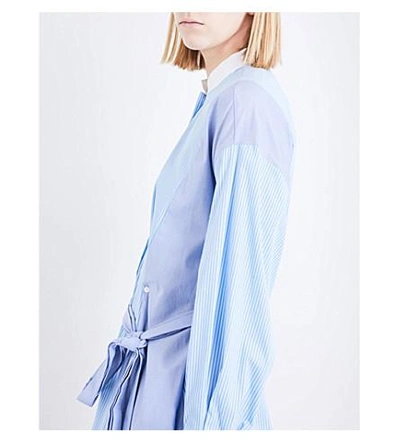 Shop Maje Rarty Cotton-blend Dress In Bleu