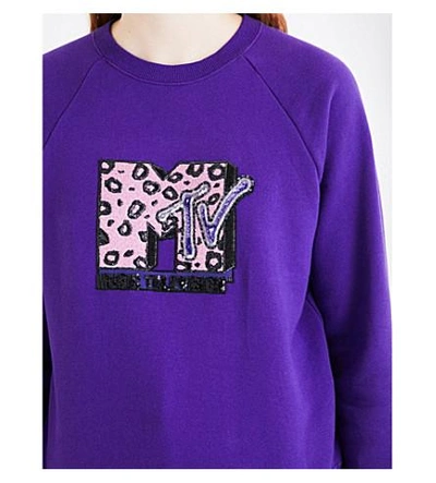 Shop Marc Jacobs X Mtv Jersey Sweatshirt In Purple
