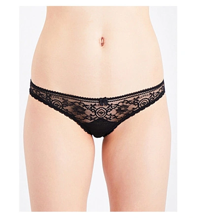 Shop Stella Mccartney Ophelia Whistling Lace Briefs In Black