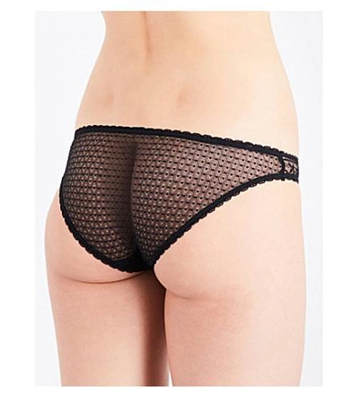 Shop Stella Mccartney Ophelia Whistling Lace Briefs In Black