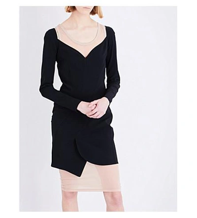 Shop Givenchy Contrast Slip Woven Dress In Black