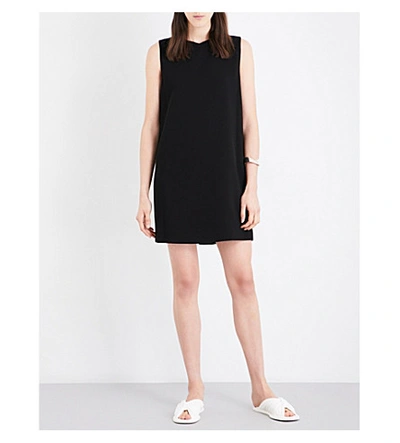 Theory Narlica Admiral Crepe Button Back Shift Dress In Black
