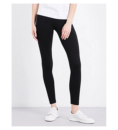 James Perse Skinny Mid-rise Stretch-cotton Leggings In Black