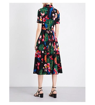 Shop Valentino Tropical Dream-print Silk Crepe-de-chine Shirt Dress In Multi