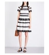 Michael Michael Kors Paneled Crocheted Lace Mini Dress In Black