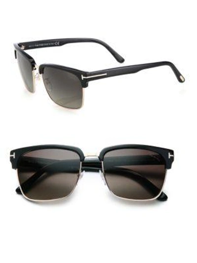 Shop Tom Ford River 57mm Square Sunglasses In Black