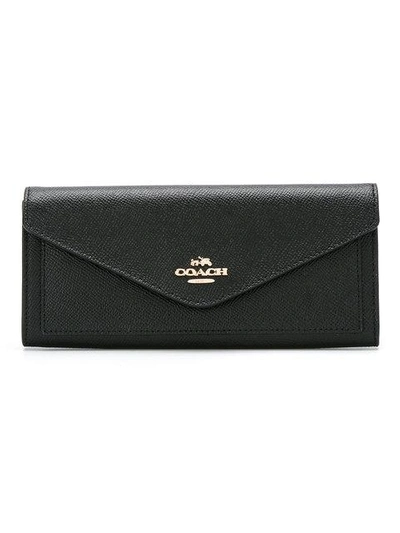 Shop Coach Soft Wallet In Black