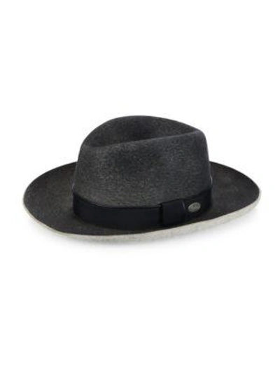 Shop Barbisio Fedora Hat In Dark Grey