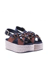 MARNI Espadrille Platform Crossover Sandals From Marni,ZPMSW12G06TCR8600Y37