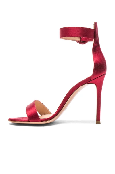 Shop Gianvito Rossi Satin Portofino Heels In Red