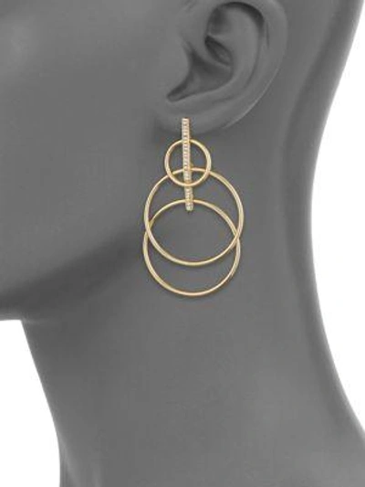 Shop Jules Smith Suzy Layered Hoop Drop Earrings In Yellow Gold