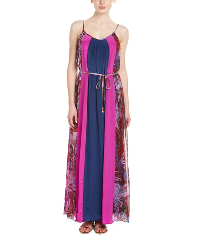 Ella Moss Silk Colorblock Maxi Dress' In Purple