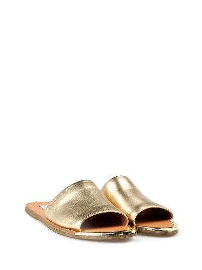 Steve Madden Kidd Metallic Leather Sandals In Gold-leather