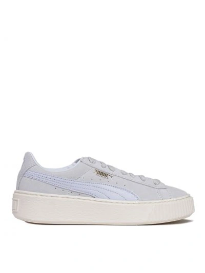 Puma Suede Platform Core Trainers In Halogen Blue