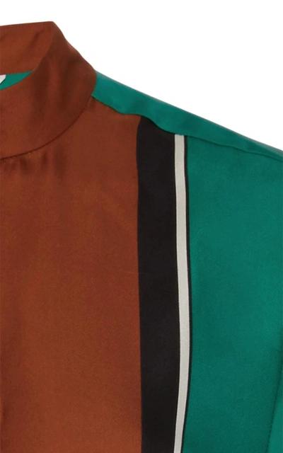 Shop Diane Von Furstenberg Colorblock Long Sleeve Blouse